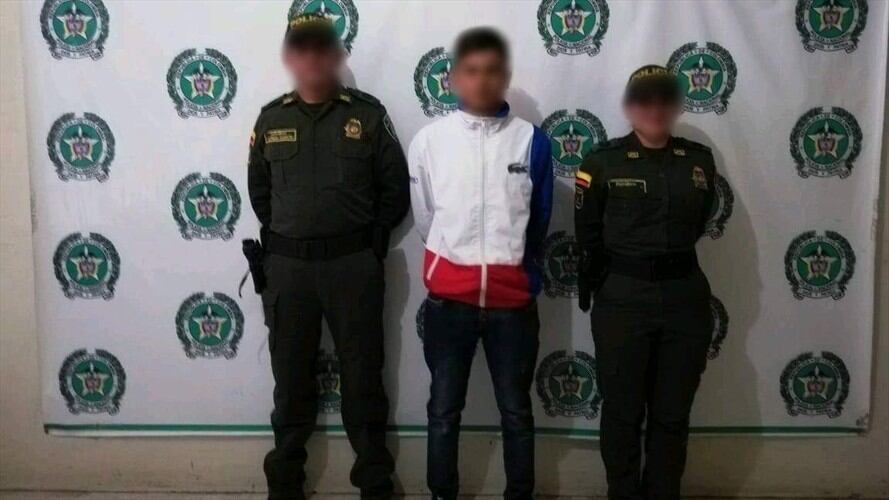 El capturado tiene 18 años de edad . Foto: Policía Boyacá