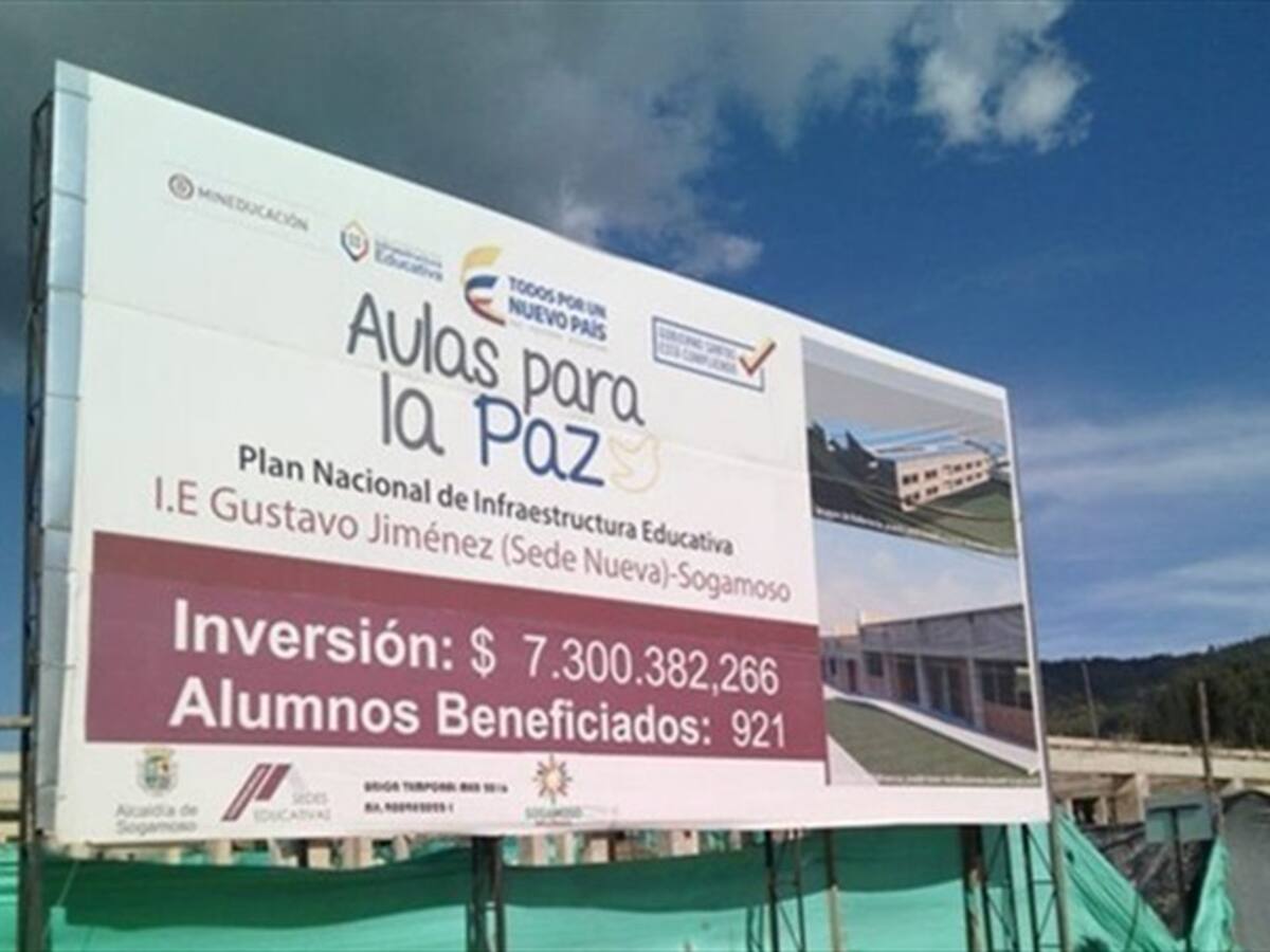 Obras de cuatro colegios del FFIE en Sogamoso iniciará en noviembre