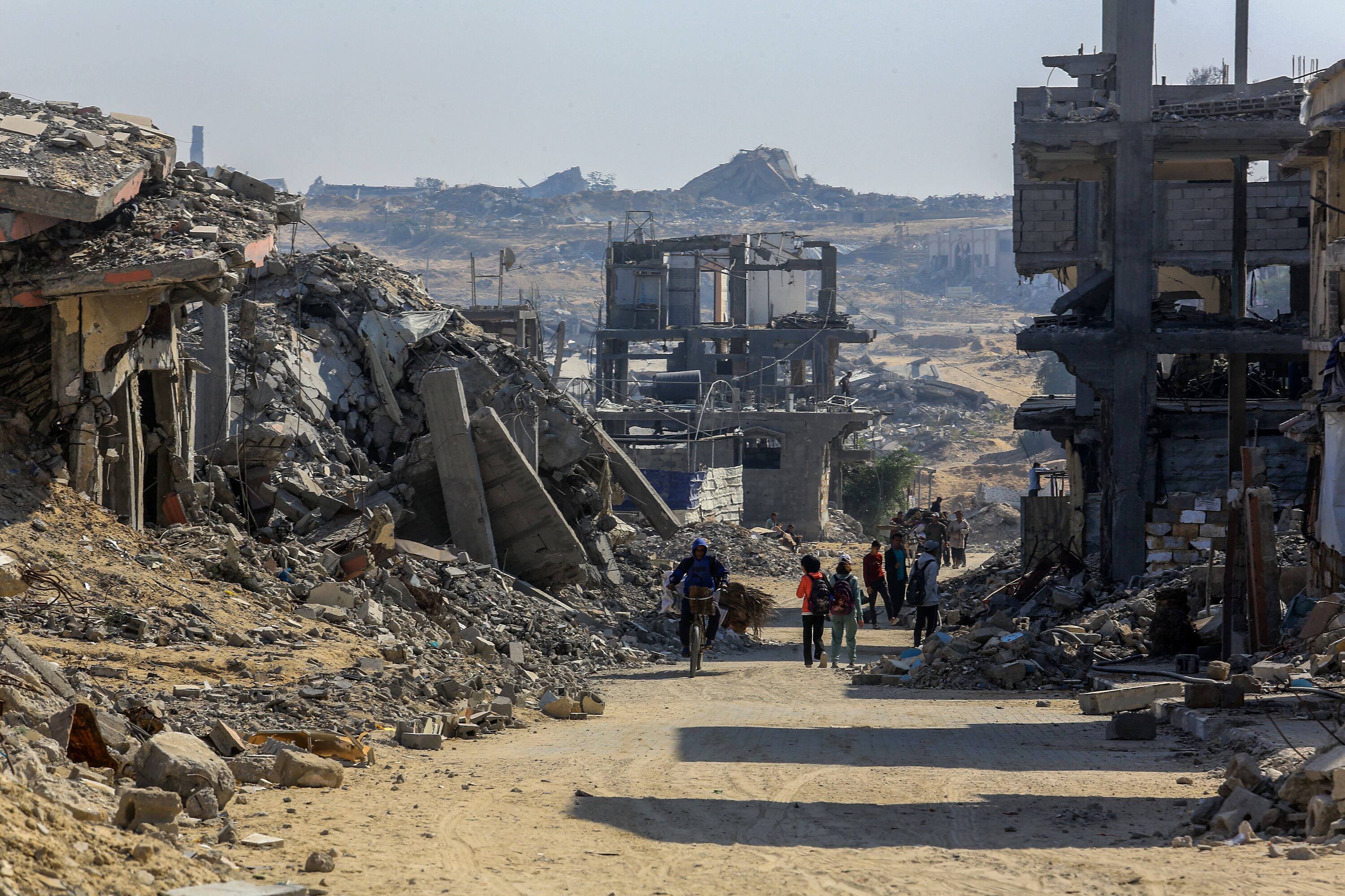 Franja de Gaza tras ataques israelís. Foto: Abed Rahim Khatib/Anadolu via Getty Images
