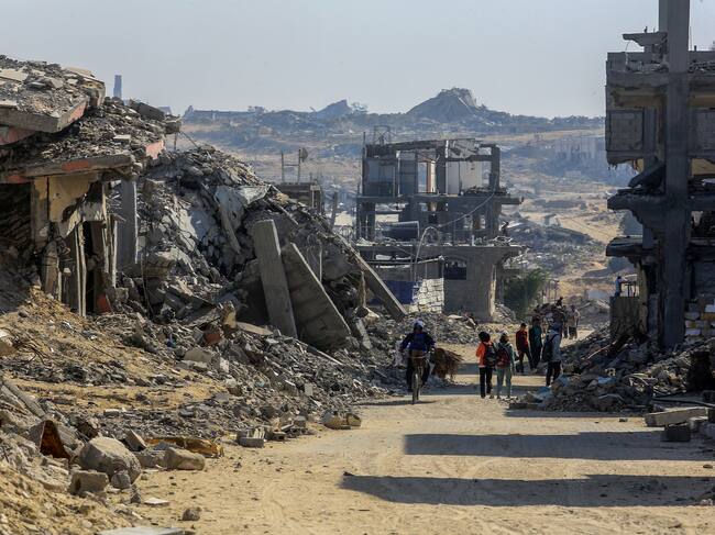 Franja de Gaza tras ataques israelís. Foto: Abed Rahim Khatib/Anadolu via Getty Images