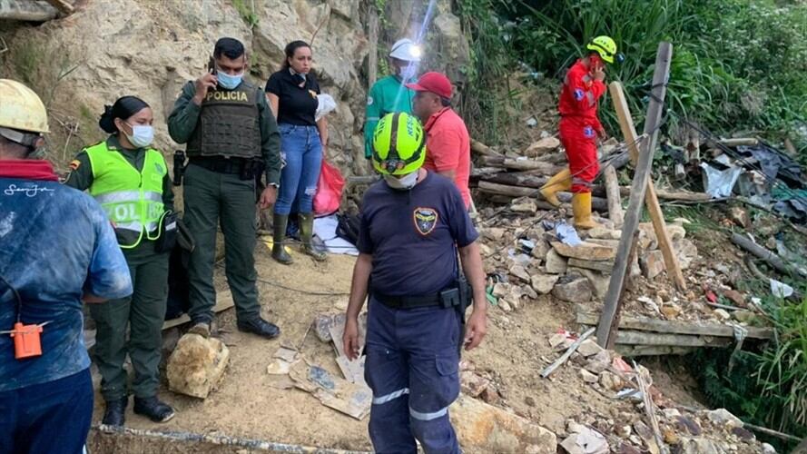Lugar de la emergencia en el municipio de Marmato, Caldas. Foto: Tomada de la Secretaría de Medio Ambiente de Caldas.
