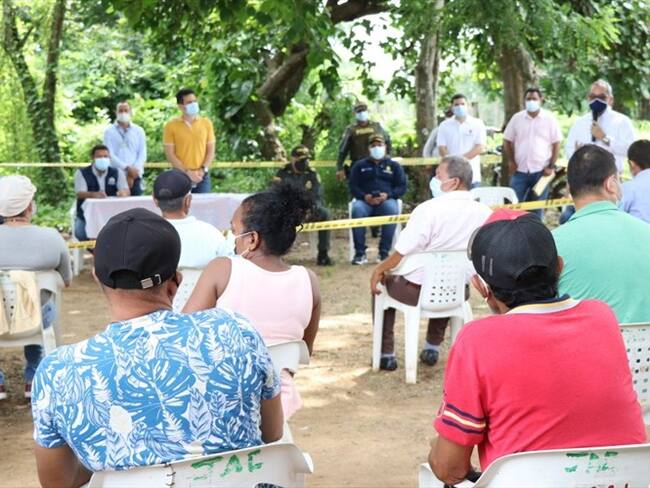 Denuncian retrasos en acueducto de San Anterito, Montería. Foto: prensa Alcaldía Montería (referencia de reunión en San Anterito).