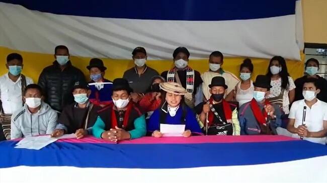 Las comunidades Misak, Nasa y Pijaos se encuentran en asamblea permanente en el Resguardo Indígena de La María, Piendamó . Foto: Cortesía