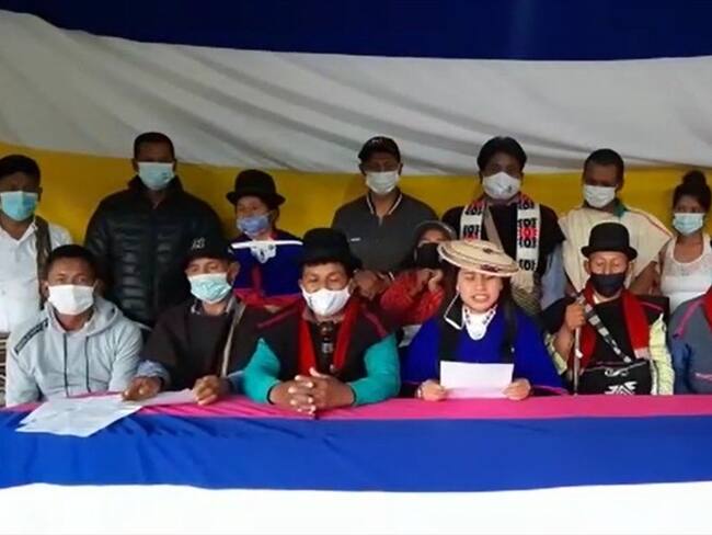 Las comunidades Misak, Nasa y Pijaos se encuentran en asamblea permanente en el Resguardo Indígena de La María, Piendamó . Foto: Cortesía