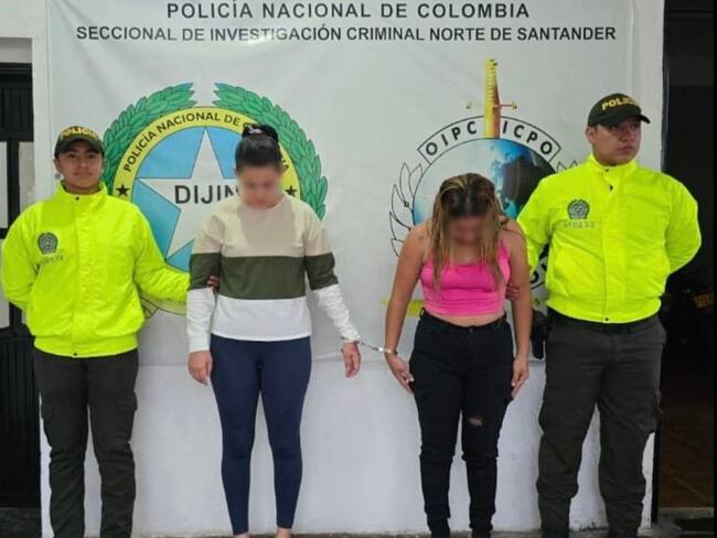 Capturadas dos mujeres en Ocaña señaladas de hurtar a un ciudadano colombo americano. Foto: DENOR.