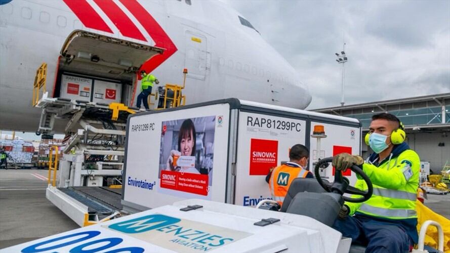 Llegan vacunas Sinovac a Colombia. Foto: Cortesía Presidencia