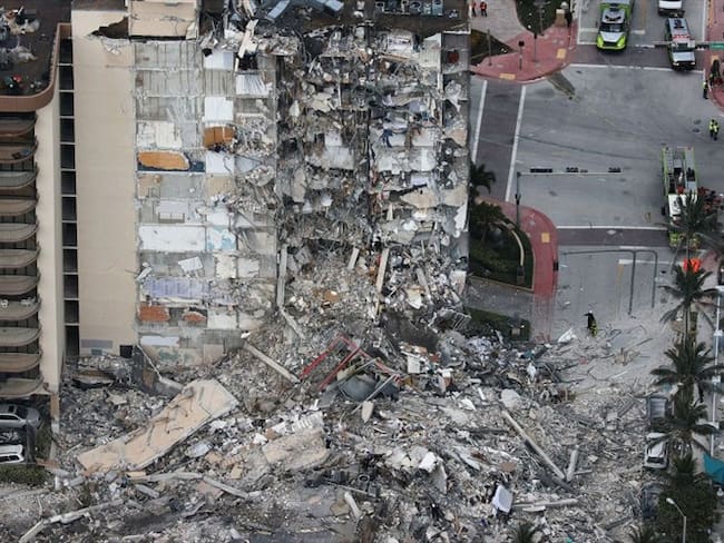 Tres colombianos están desaparecidos tras derrumbe de edificio en Miami. Foto: Getty Images