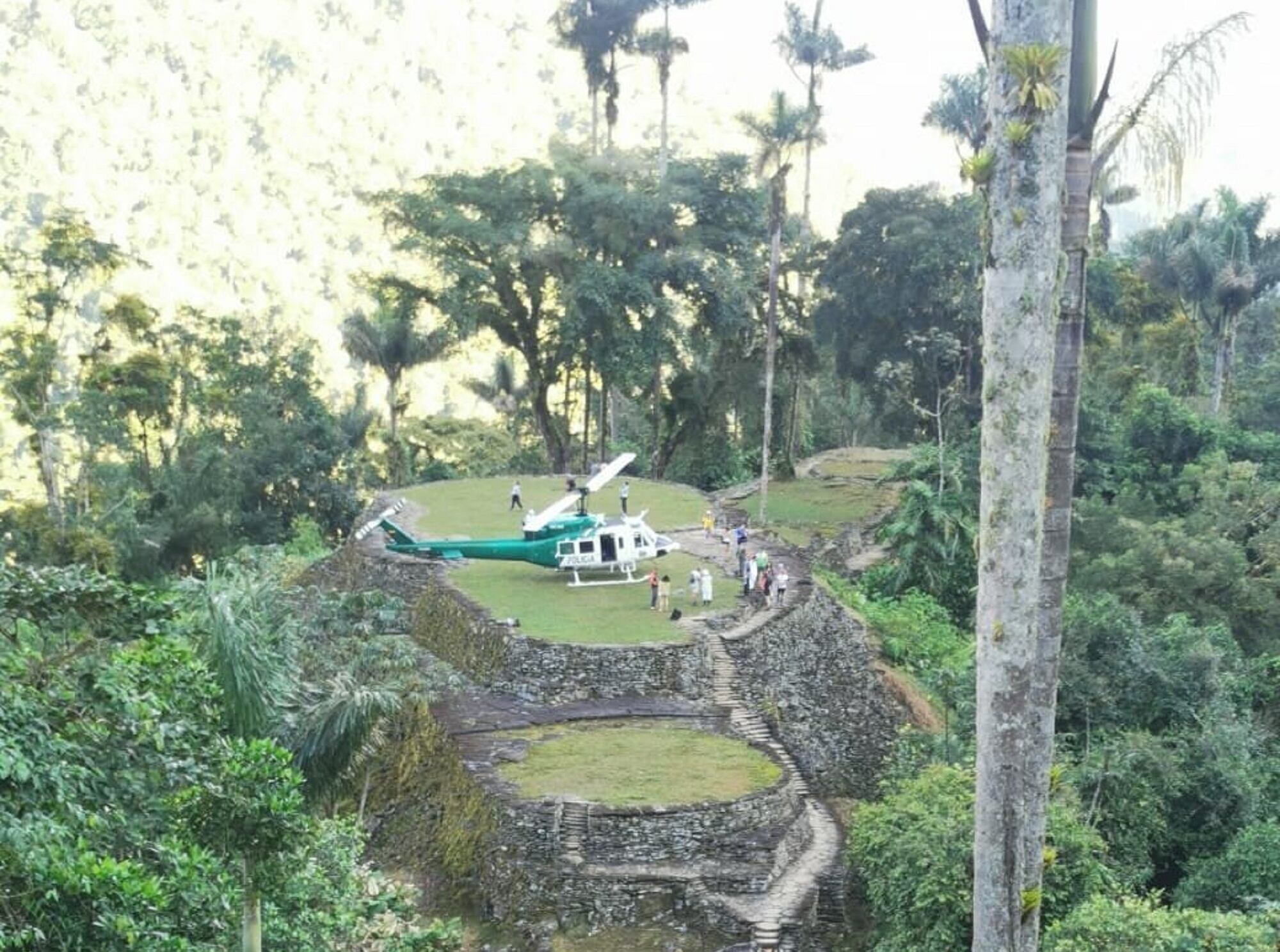 Helicóptero de la Policía en Ciudad Perdida. Foto: Suministrada