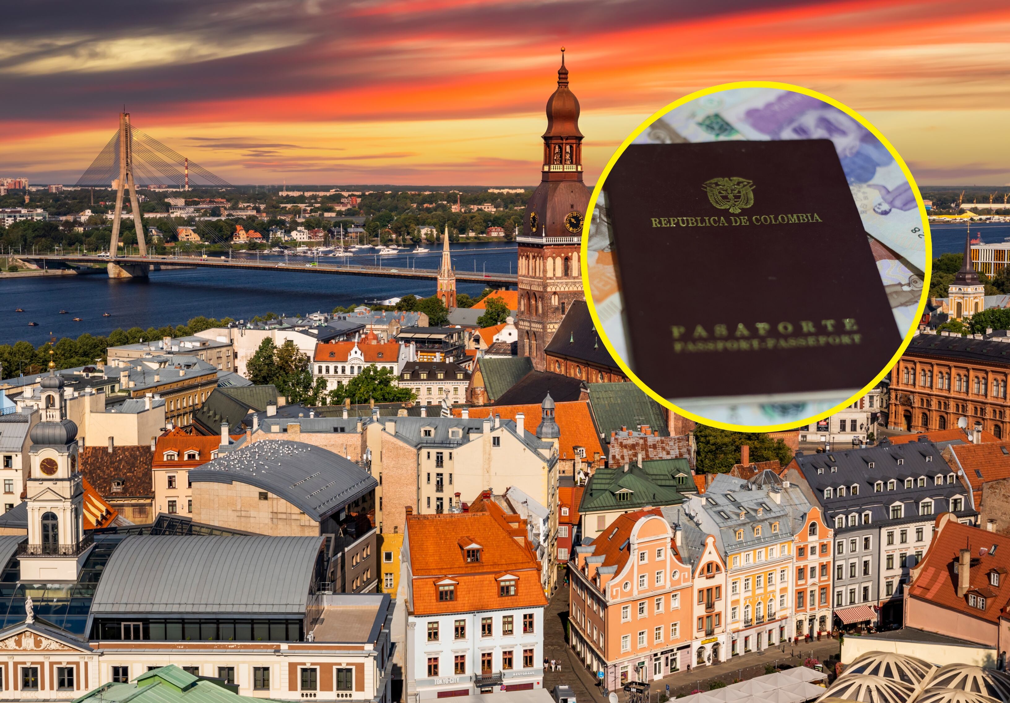 Letonia y pasaporte de Colombia. Foto: Getty Images. 