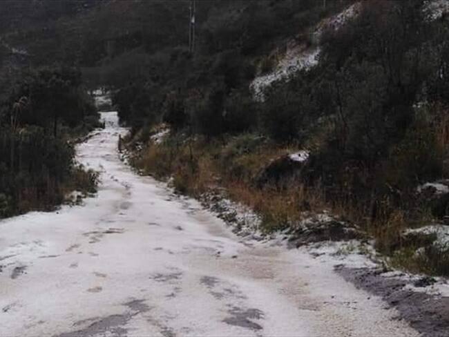 Granizada en Gámeza afectó cultivos de papa. Foto: Foto Cortesía