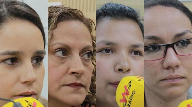 Yudy Tovar, Lorena Murcia, Yamiled Noscue y Jineth Bedoya. Foto: Vicky Dávila