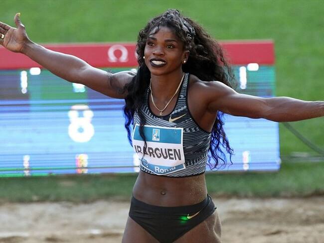 Atleta colombiana de salto triple Caterine Ibargüen . Foto: Matteo Ciambelli/NurPhoto via Getty Images