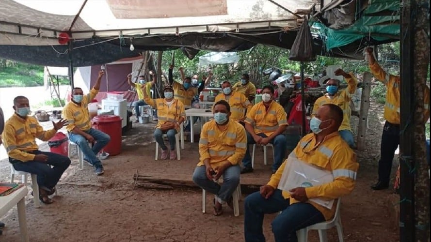 Huelga en el Cerrejón. Foto: Facebook: Sintracarbón