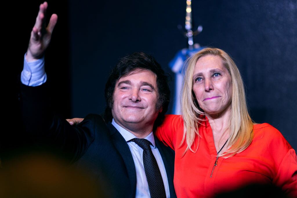 Javier Milei y Karina Milei. (Foto: Tomas Cuesta/Getty Images)