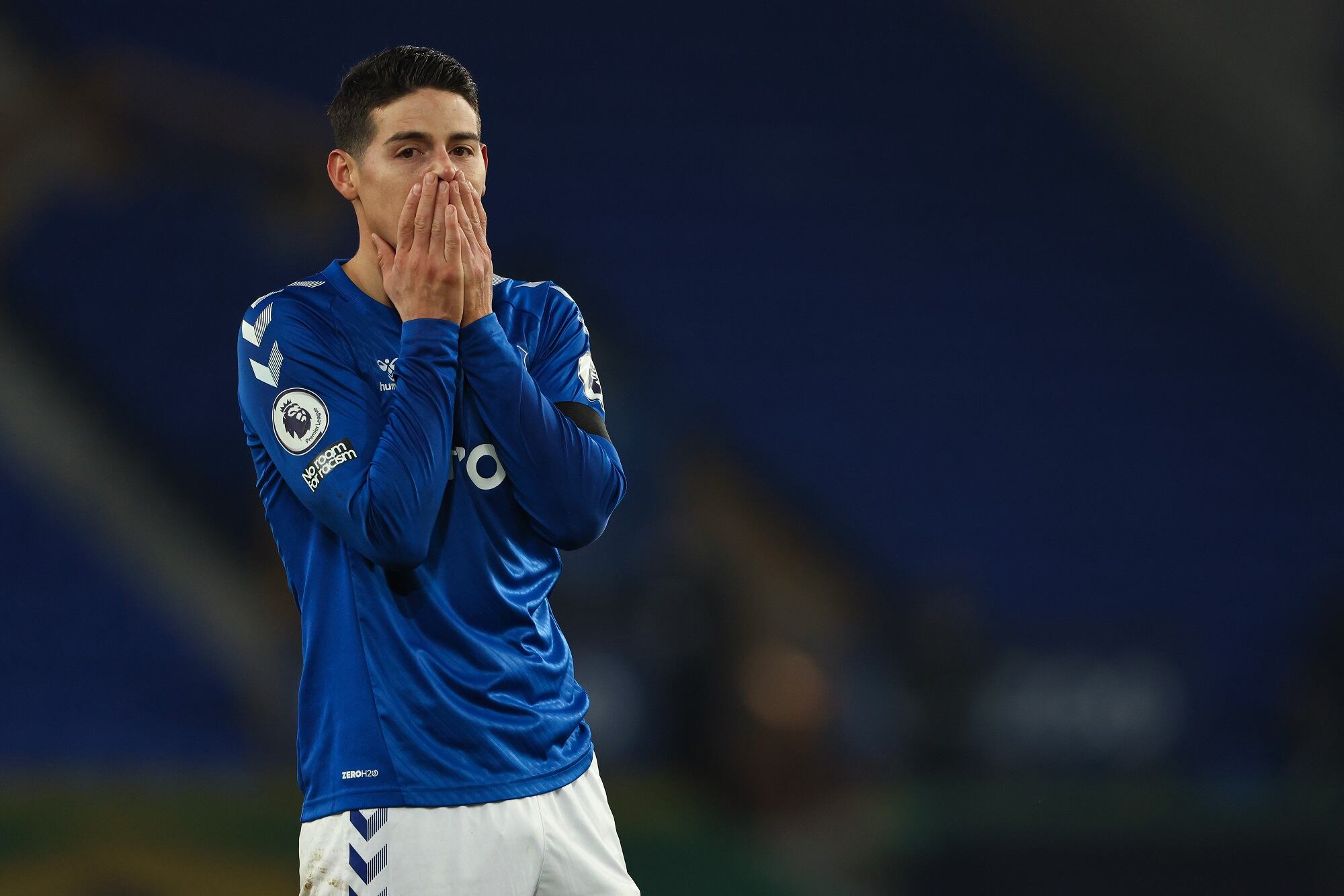 James Rodríguez con el Everton ante el Tottenahm