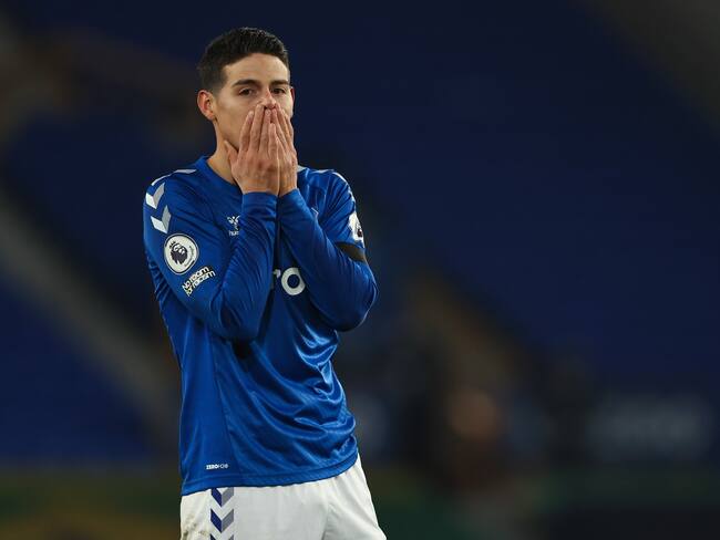 James Rodríguez con el Everton ante el Tottenahm