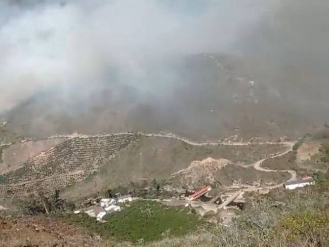 Incendio forestal en Silos, Norte de Santander. Foto: Cortesía comunidad.