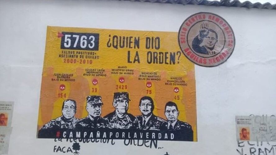 Foto de referencia del mural ¿Quién dio la orden?. Foto: Colprensa