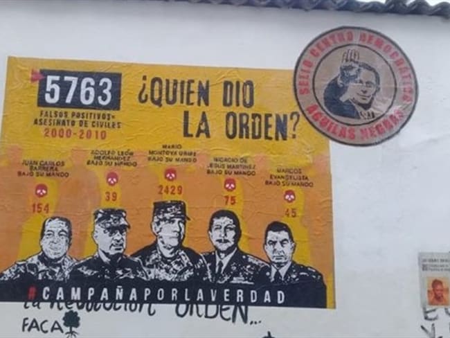 Foto de referencia del mural ¿Quién dio la orden?. Foto: Colprensa