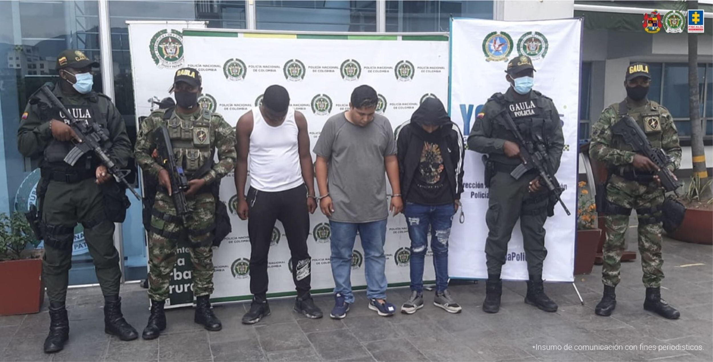 Los presuntos secuestradores se identificaron como integrantes de la Columna Móvil Jaime Martínez de las disidencias de las Farc. Foto: Fiscalía.