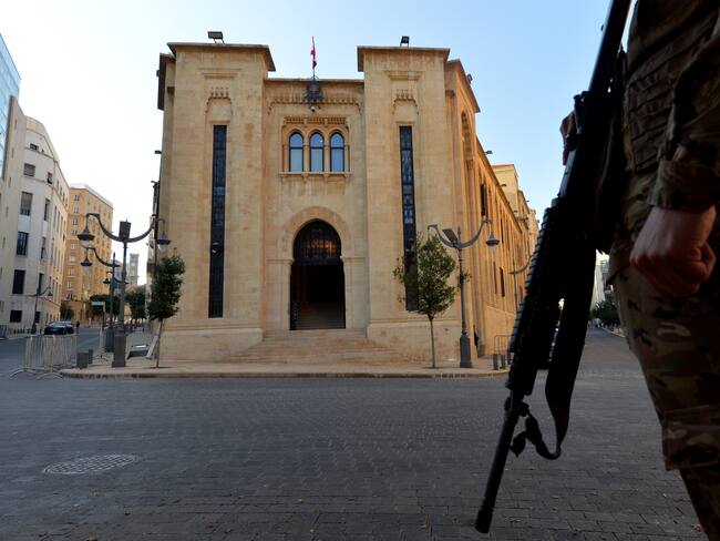 Beirut (Líbano), 08/01/2025.- El edificio del Parlamento libanés un día antes de la sesión para elegir al presidente.