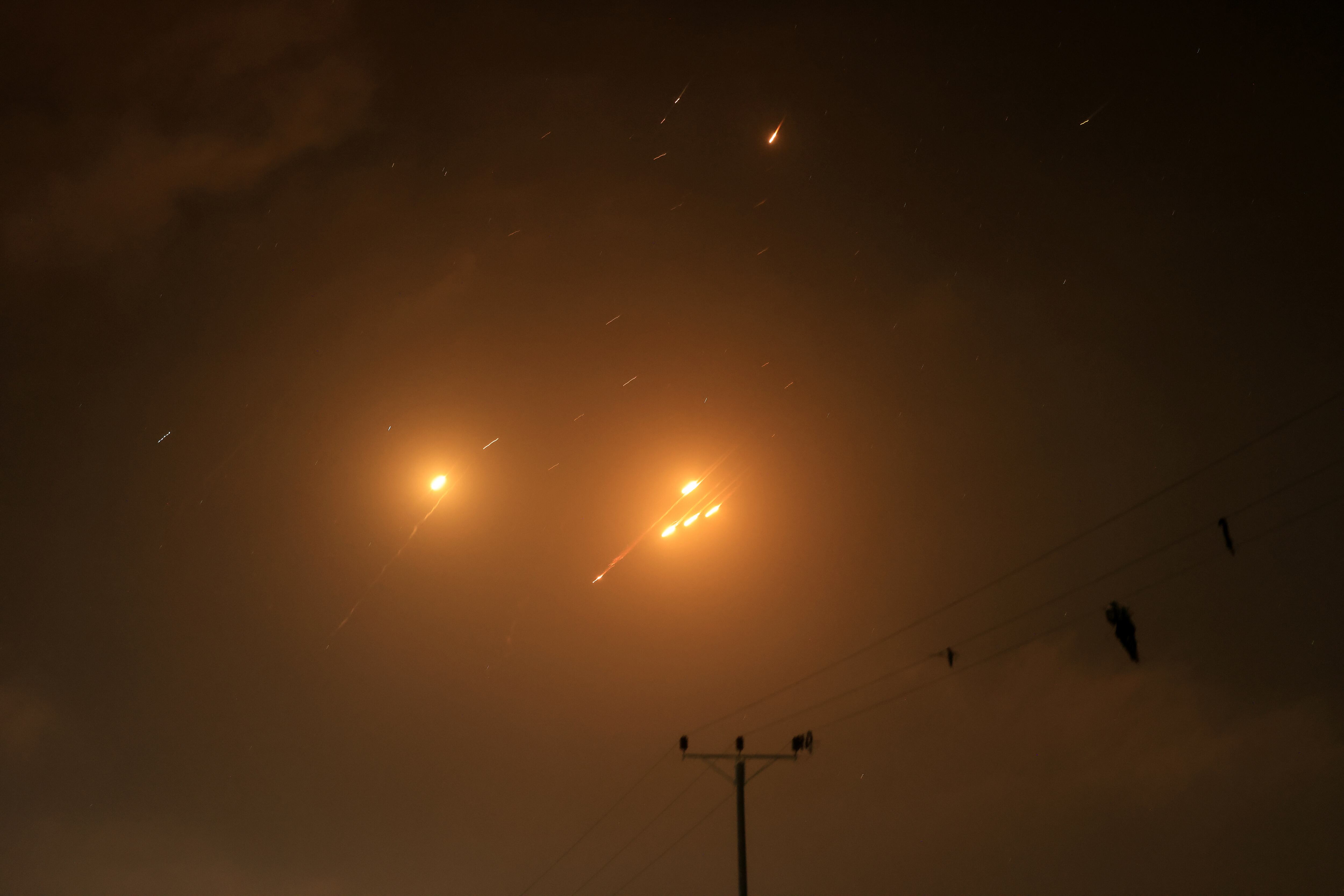 Misiles interceptados en Israel. Foto: AFP via Getty Images.