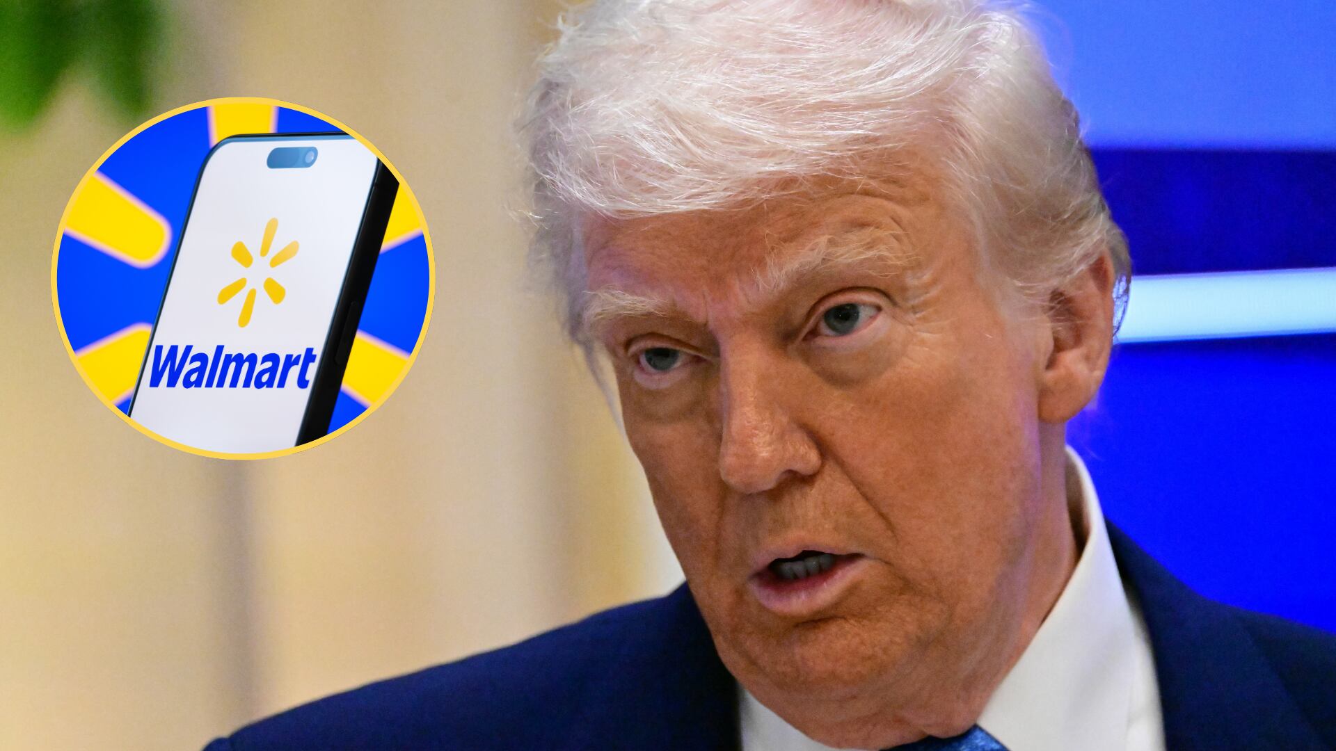 Donald Trump. Foto: GIUSEPPE CACACE/AFP via Getty Images - Walmart. Foto: Cheng Xin/Getty Images