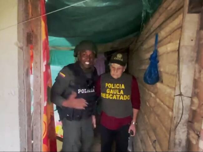 La víctima había sido secuestrada en Cerrito, Valle del Cauca. Crédito: Policía Nacional.