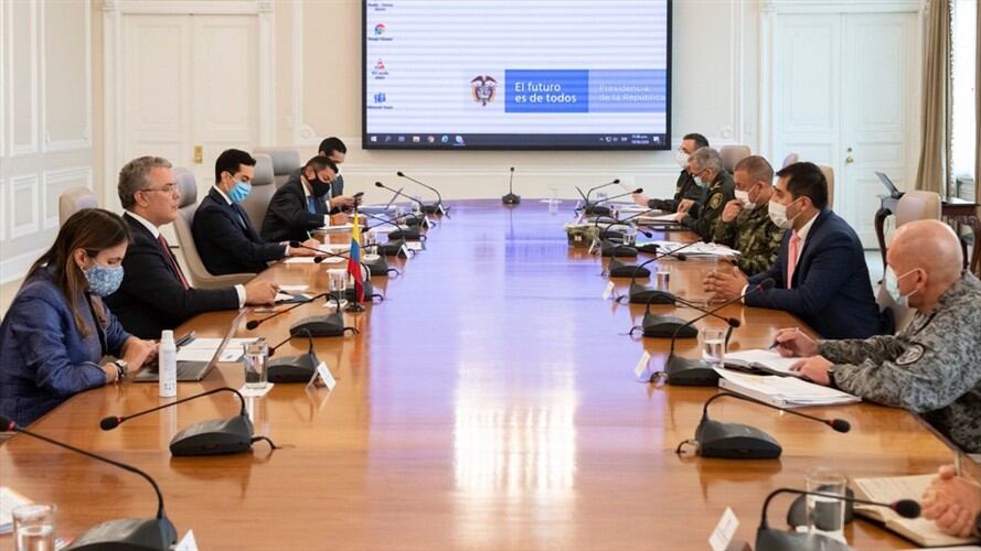 Duque le manifestó al alcalde el apoyo del Gobierno en proyectos de salud, infraestructura y educación.. Foto: Cortesía: Presidencia