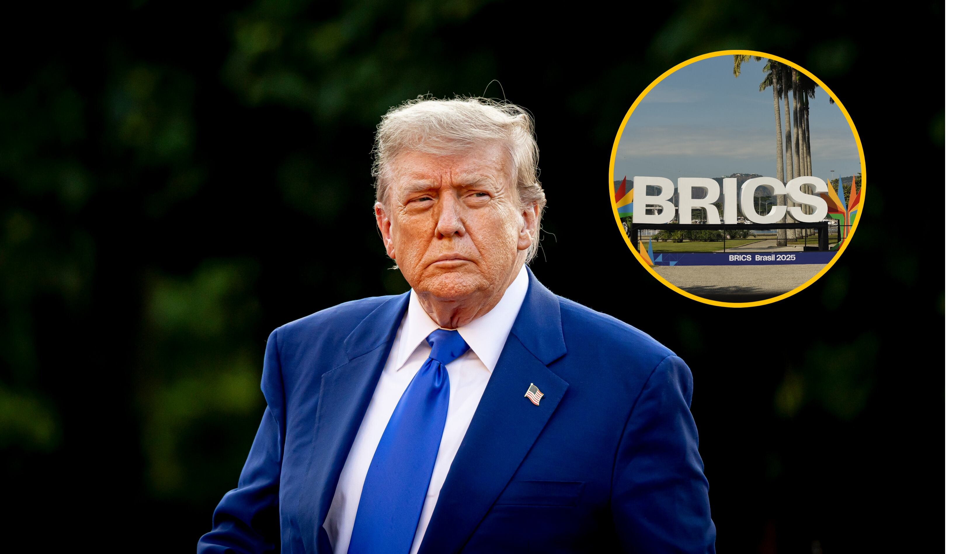 Donald Trump y BRICS. Foto: Patrick van Katwijk/Fabio Teixeira/Anadolu/ Getty Images.