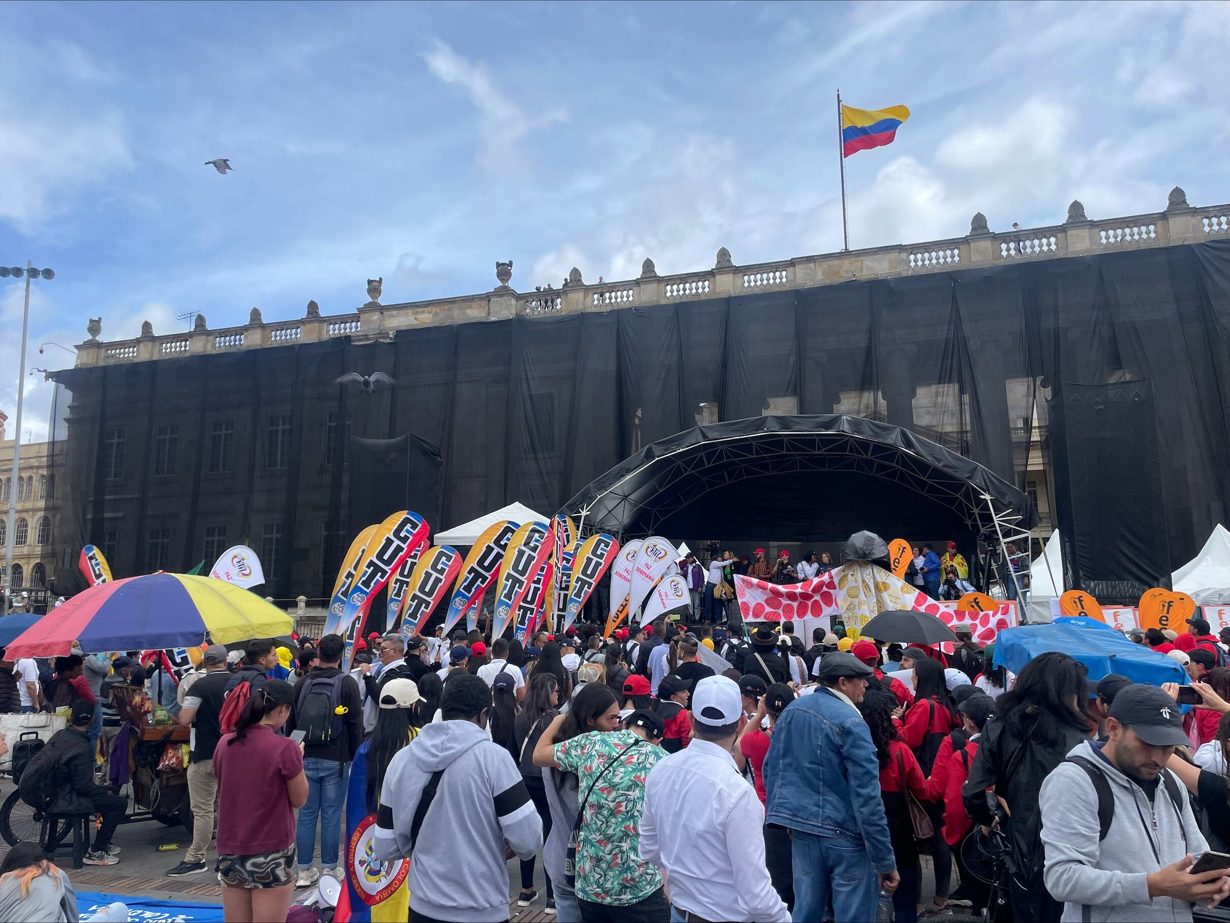 Protestas de maestros en Bogotá. Foto: Suministrada.