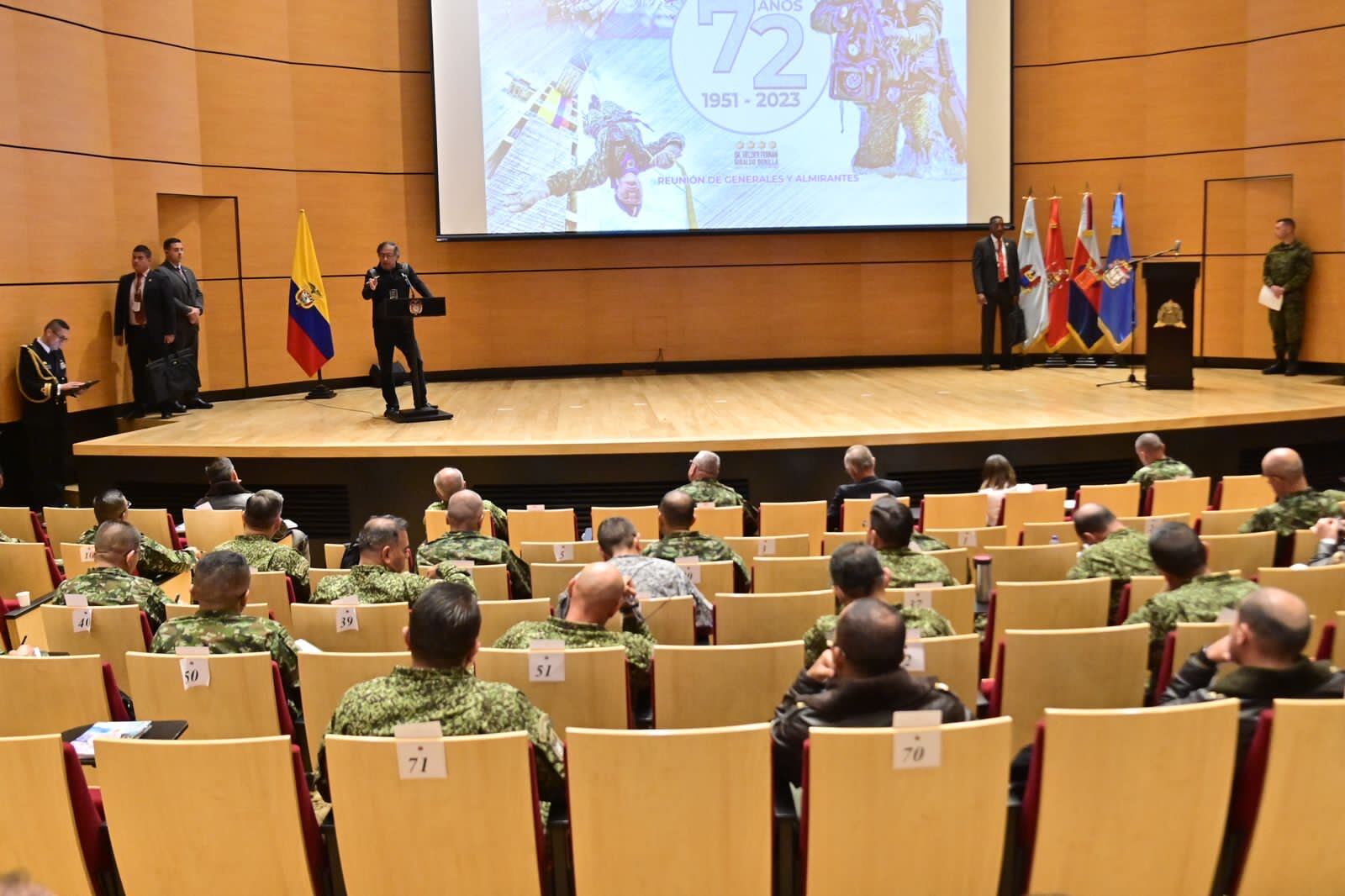 Presidente Petro en la Escuela Militar de Cadetes José María Córdova. Foto: Presidencia