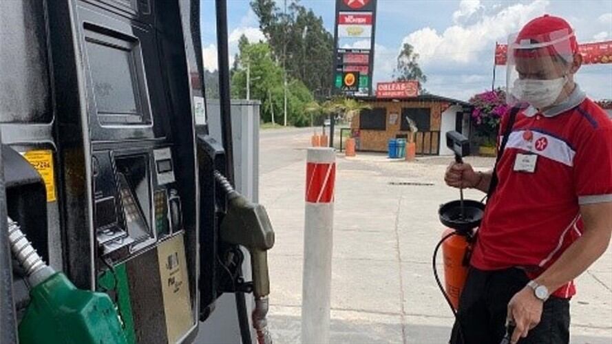Así se preparó el sector de Estaciones de Servicio para una atención segura. Foto: cortesía