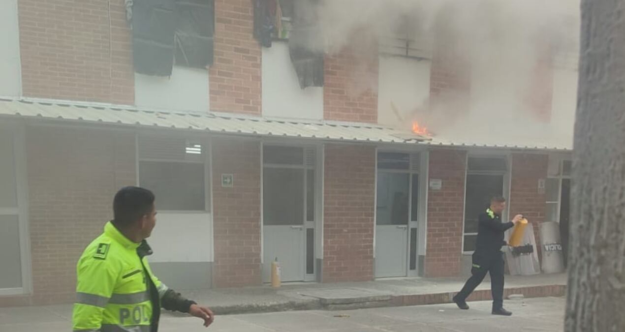 Intento de fuga en la estación de policía de la localidad de Suba. Foto: Cortesía.