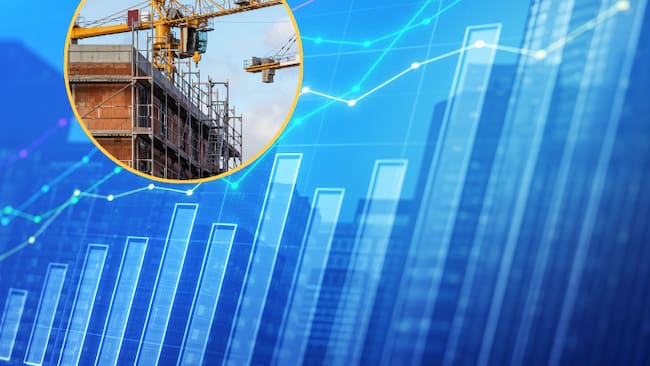 Cifras aumentando y la construcción de un edificio (Fotos vía Getty Images)