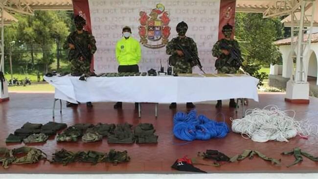 Los elementos pertenecían, según las autoridades, al frente José María Becerra del Eln . Foto: Ejército Nacional