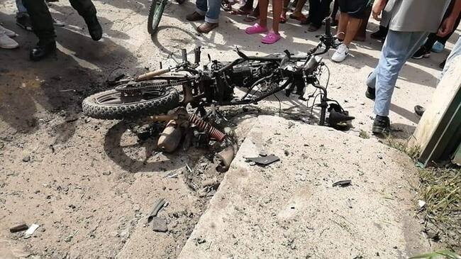 Atentado con 'moto bomba'. Foto: Erika Rebolledo