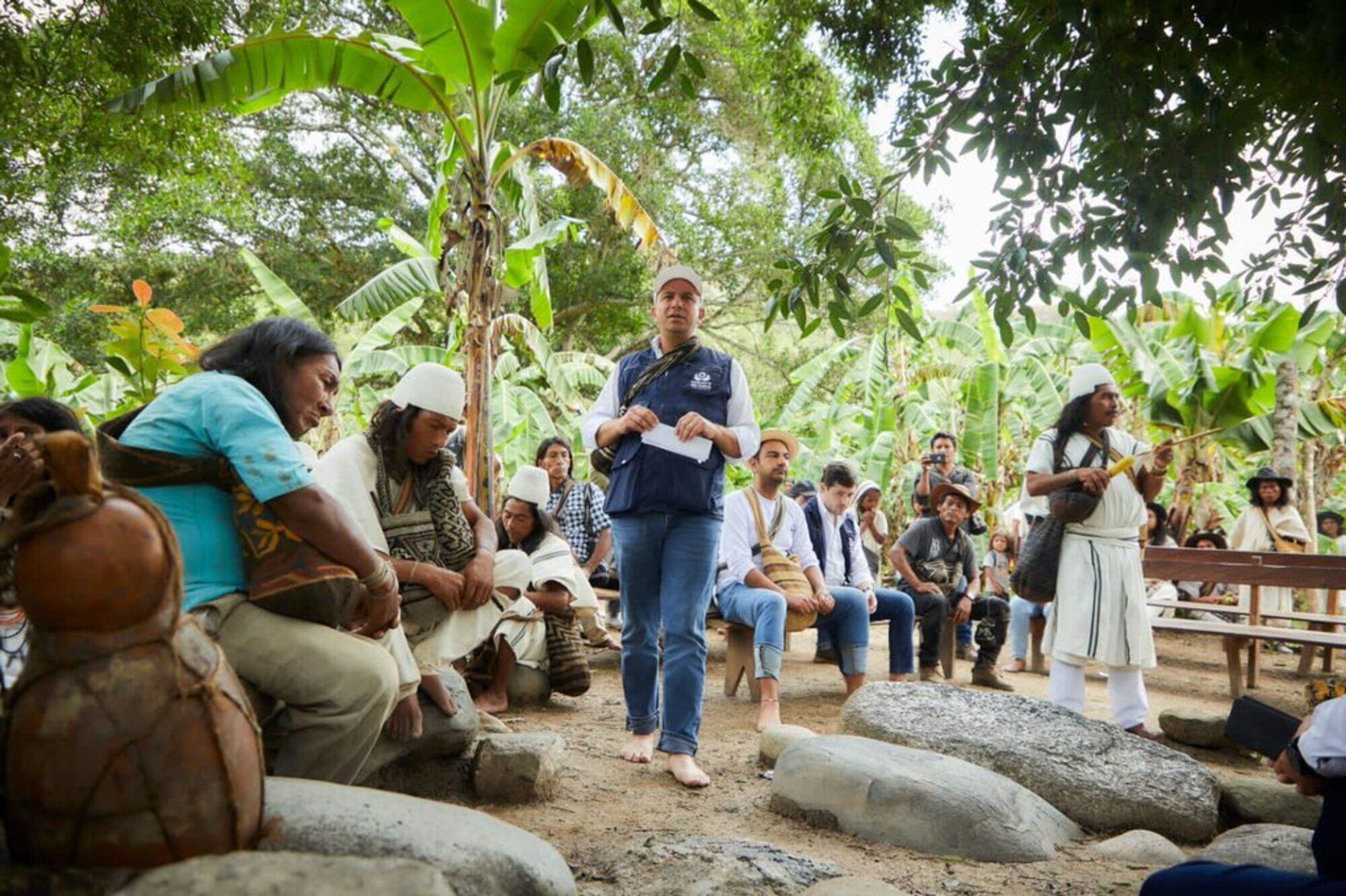 Visita al pueblo Arhuaco en la Sierra Nevada de Santa Marta. Foto: Defensoría del Pueblo.