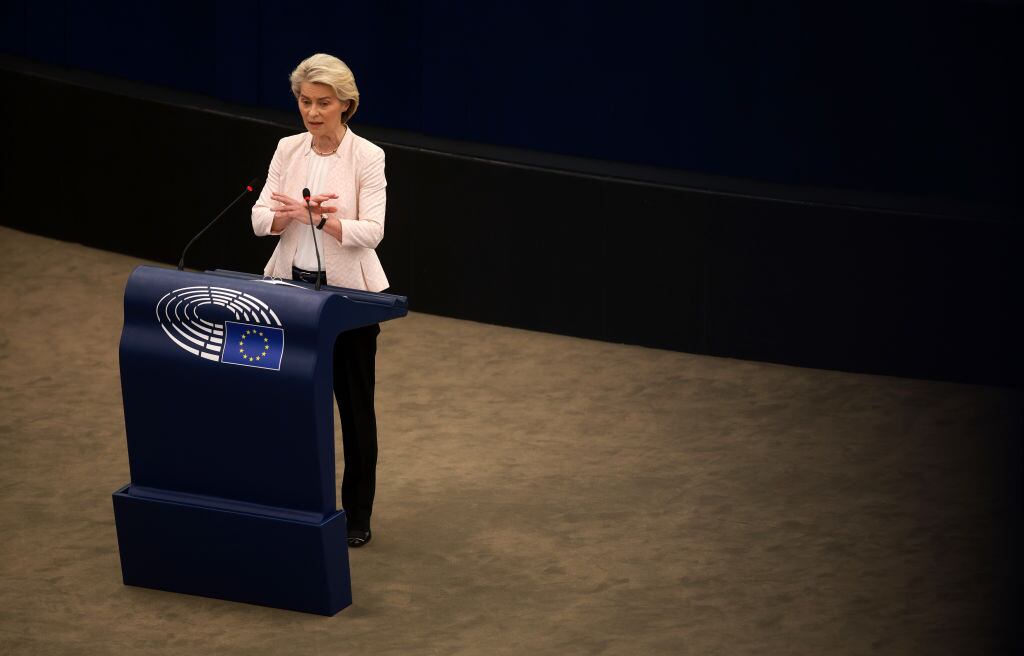 Ursula von der Leyen. (Photo by Johannes Simon/Getty Images)