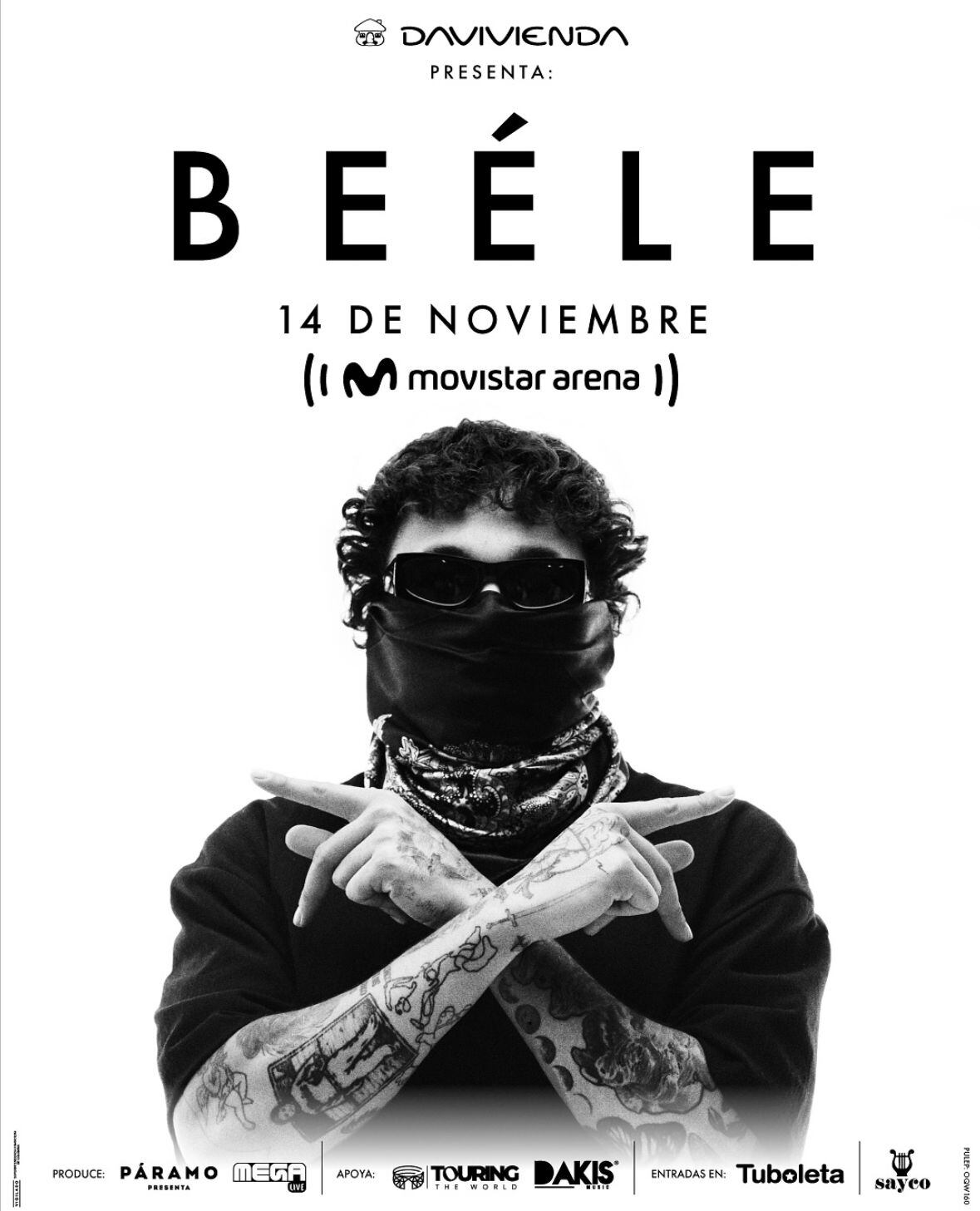 Beéle en concierto Bogotá. Foto: Beéle y Paramo Presenta vía Instagram. 