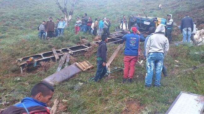 En este percance registrado en la vereda Betania, Resguardo Indígena de La Aguada, Caldono, tres personas resultaron heridas. Foto: Cortesía Sucesos Cauca