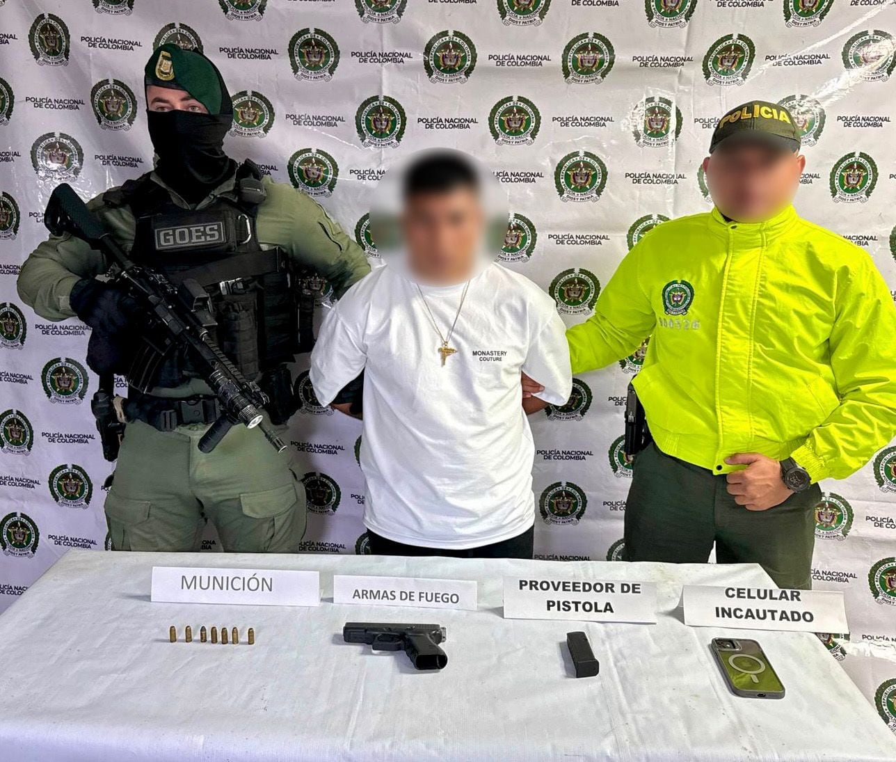 Capturado en Popayán. Crédito: Policía Nacional.