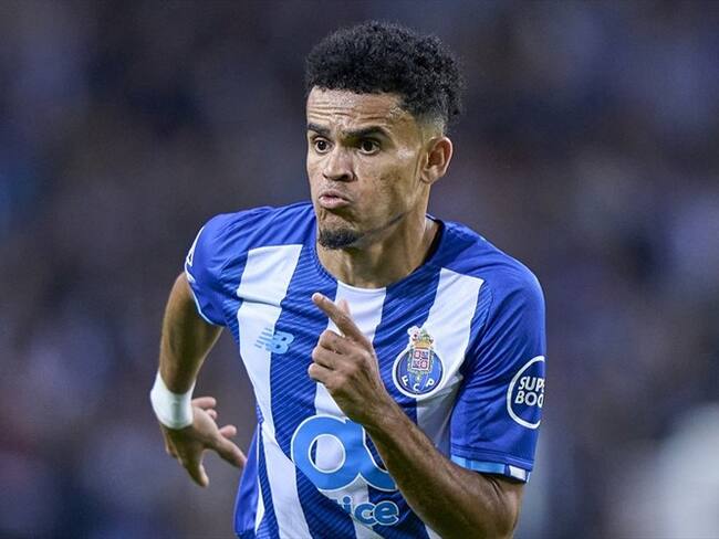 Luis Díaz en su gol ante el AC Milan en Champions League. Foto: Jose Manuel Alvarez/Quality Sport Images/Getty Images