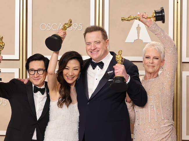 Ke Huy Quan, Michelle Yeoh, Brendan Fraser y Jamie Lee Curtis en Premios Ócsar 2023 | GettyImages