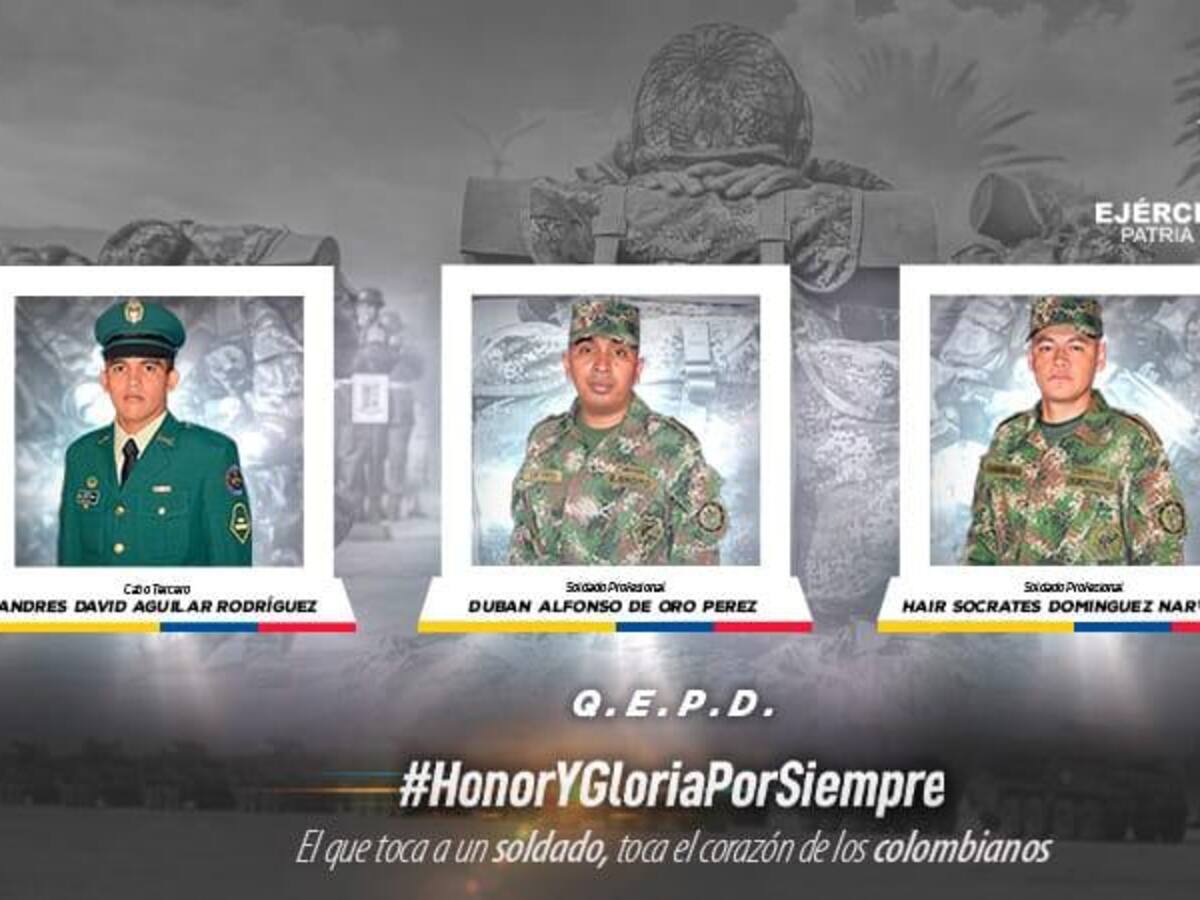 Tres militares muertos y dos más heridos en combates en Argelia, Cauca