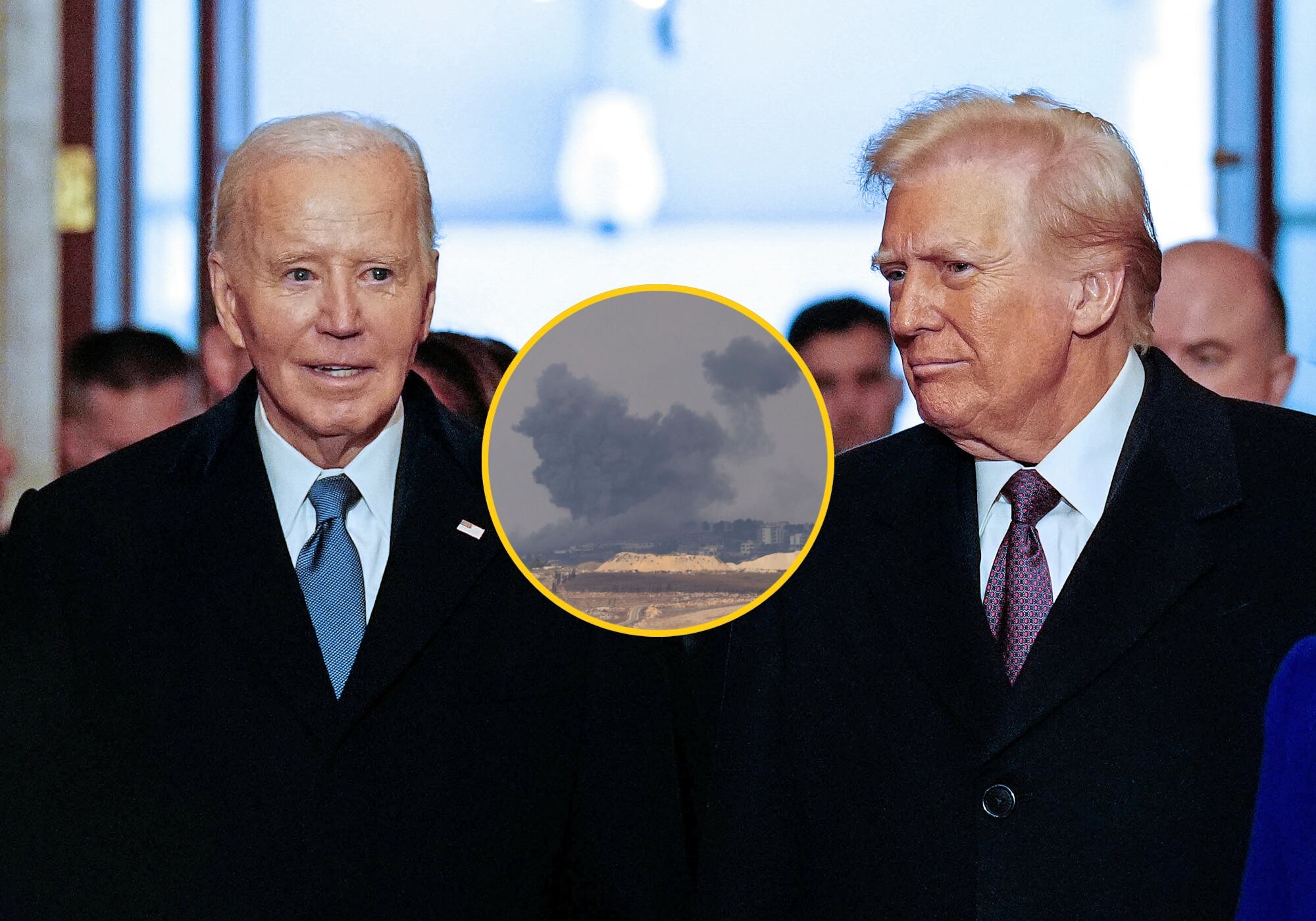 Joe Biden felicitó a Donald Trump por lograr el acuerdo de alto el fuego en Gaza. Foto: Getty Images.