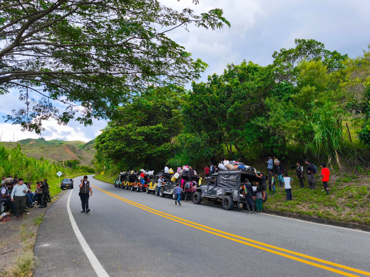 Indígenas en inmediaciones de Anserma en Caldas - Fotografía suministrada
