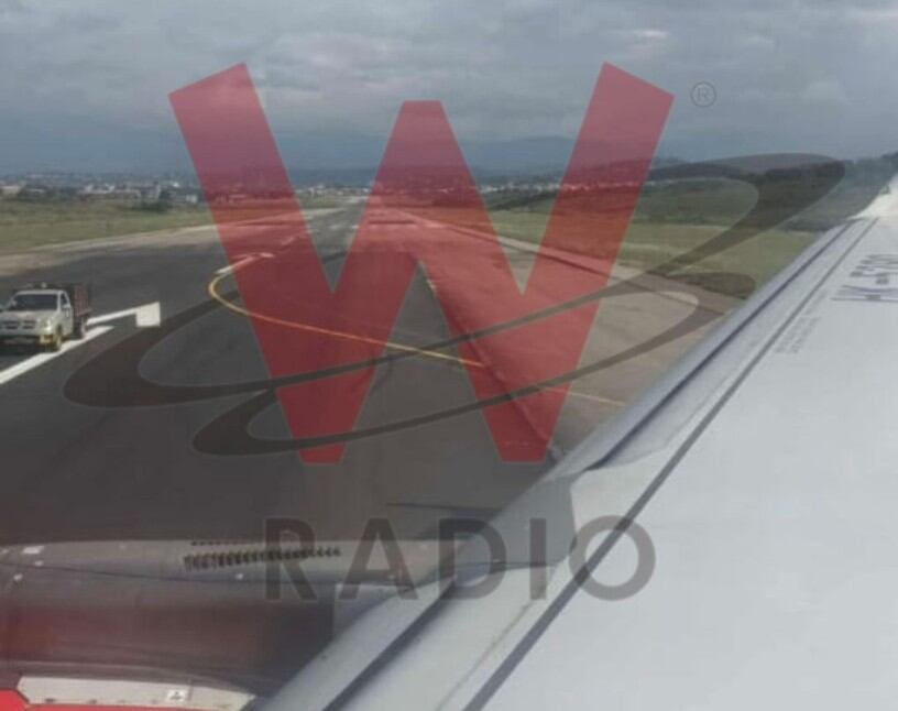Avión de Avianca quedó encallado en una de las pistas del aeropuerto internacional Camilo Daza. / Foto: Cortesía.
