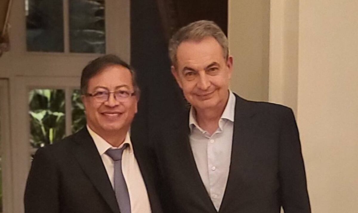 Gustavo Petro y José Luis Rodríguez Zapatero. Foto: Colprensa