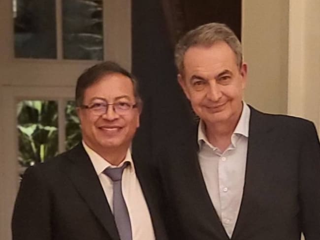 Gustavo Petro y José Luis Rodríguez Zapatero. Foto: Colprensa